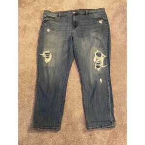 Jennifer Lopez Jeans Distressed Blue Denim Size 20W